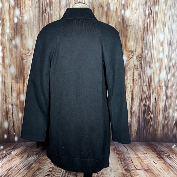 NWT Vince Black Wool Mixed Media Coat Medium - Picture 4 of 9